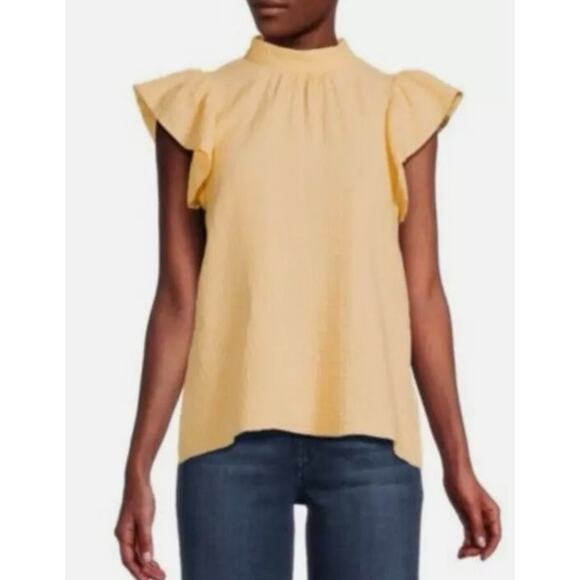 JOE'S JEANS Gauze Flutter Sleeve Apricot Top Size S - Picture 1 of 6